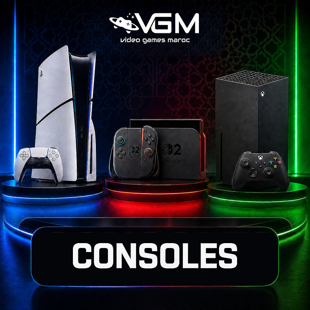 Consoles de Jeux Vidéo Maroc – Prix PS5, Switch 2 & Xbox