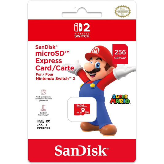 Carte mémoire micro SD express Nintendo Switch 2 Sandisk 256 Go