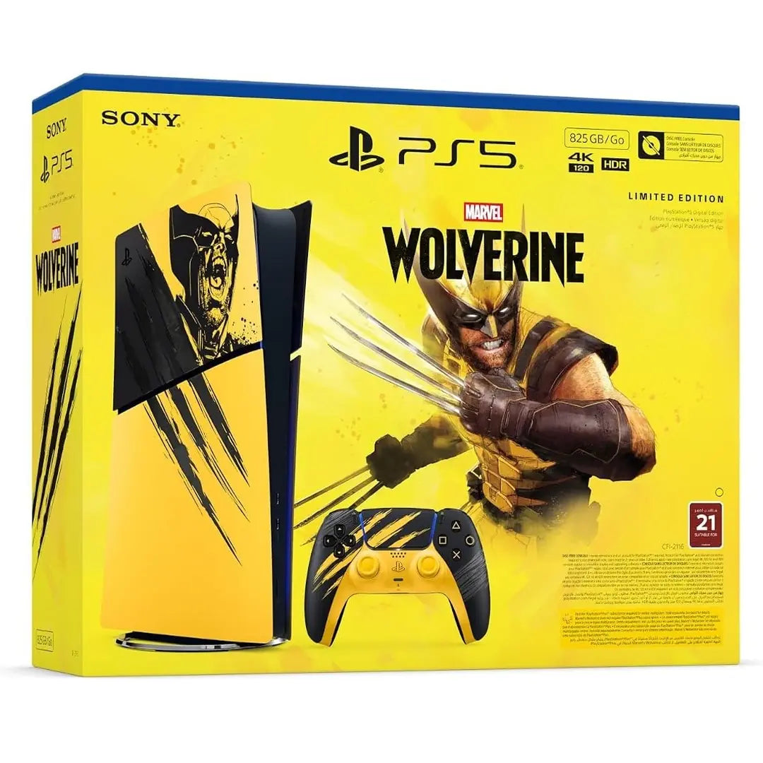 Console PS5 Slim Digital Wolverine Jaune combat Édition limitée